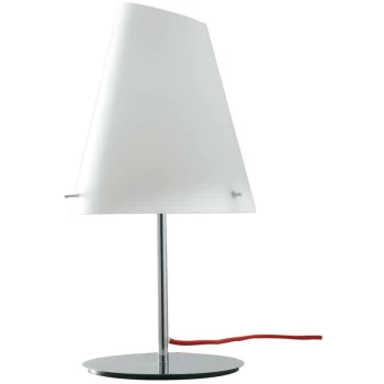 Image of Fan Europe Lighting - Fan Europe Ermes - Table Lamp with Shade, Chrome, Opal, E27