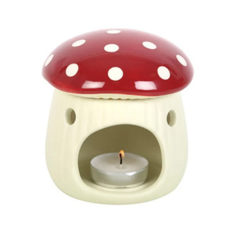 Image of Something Different Something Different Mushroom Oil Burner in Cream Cream One Size Unisex 5063425793822