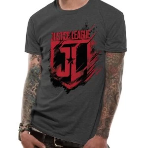 Image of Justice League Movie - Shield Mens Medium T-Shirt - Grey