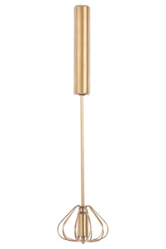 Image of Premier Housewares Zamin Press And Spin Small 26cm Whisk Gold