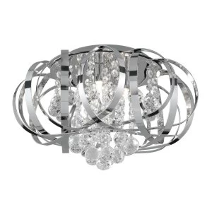 Image of 3 Light Ceiling Flush Light Chrome, G9