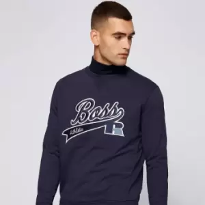 Image of BOSS X Russell Athletic Mens Stedman Sweatshirt - Navy - M