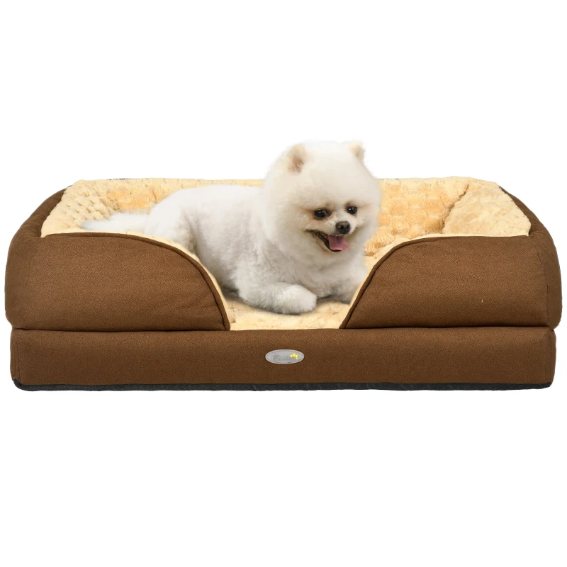 Image of PawHut Dog Bed Calming Pet Bed Dog Mattress for Small Dogs Brown - Pawhut 5056725568368
