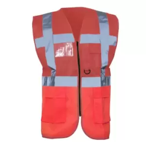Image of Yoko Hi-Vis Premium Executive/Manager Waistcoat / Jacket (L) (Red)