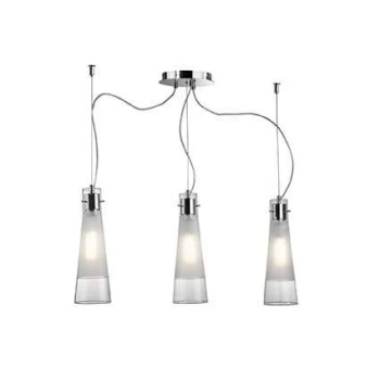 Image of Kuky 3 Light Ceiling Pendant Bar Chrome, E27