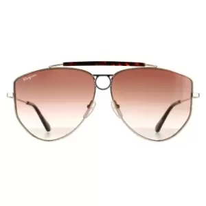 Image of Aviator Yellow Gold Brown Gradient Sunglasses