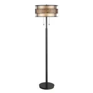 Image of 2 Bulb Free Standing Floor Lamp Renaissance Copper LED E27 60W Bulb