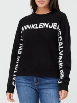 Image of Calvin Klein Jeans Logo Banana Sweater - Black