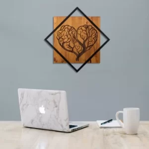 Image of Tree Heart Walnut Black Decorative Wooden Wall Accessory