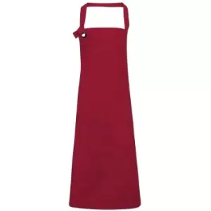 Image of Premier Unisex Calibre Heavy Cotton Canvas Bib Apron (Pack of 2) (One Size) (Burgundy) - Burgundy