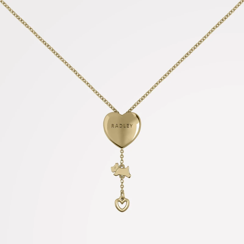 Image of Radley 18ct Gold Plated Heart Lariat Necklace Necklaces One Size Gold 72741410000