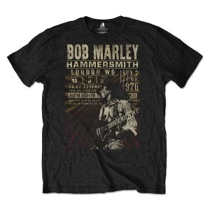 Image of Bob Marley - Hammersmith '76 Unisex Medium T-Shirt - Black