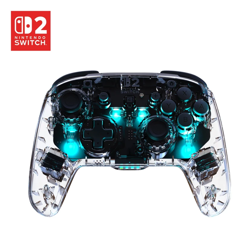 Image of Turtle Beach Turtle Beach Afterglow Clear Wireless RGB Gaming Controller. Officially licensed for Nintendo Switch 2 TBC-8104-95
