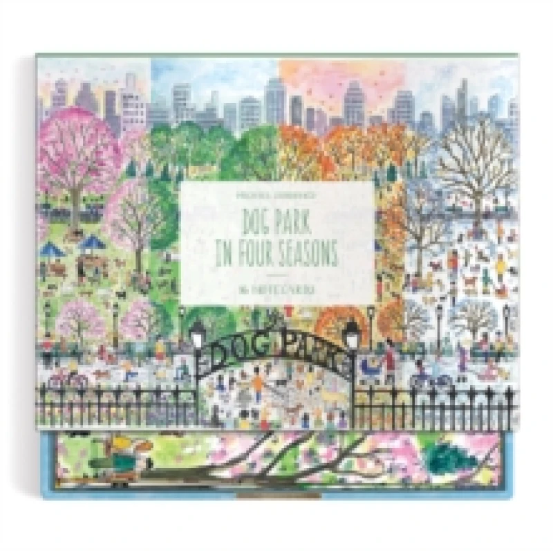 Image of Michael Storrings Dog Park in Four Seasons Greeting Card Assortment. Cards. By Galison, Michael Storrings Books