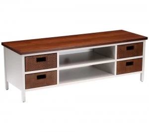 Image of Techlink Wicker WK120W TV Stand Walnut and warm grey