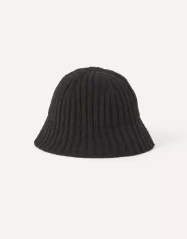 Image of Accessorize Womens Knit Bucket Hat Black