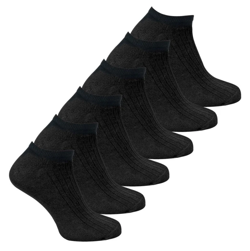 Image of Sock Snob Sock Snob Men 6 Pack 100% Cotton Soft Breathable Ankle Trainer Socks in Black Size: 11-14 Black 11-14 Male 5060910928646