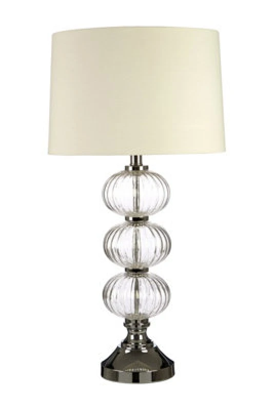 Image of Orsina Chrome Orb Base Table Lamp, Ivory Shade Modern Desk Light, Contemporary Night Light For Reading Corners