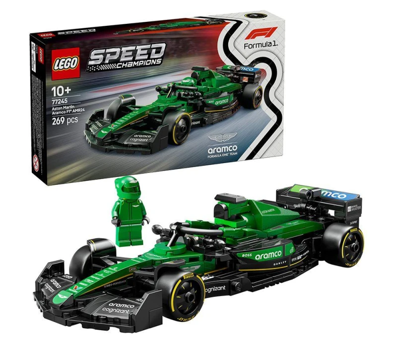 Image of LEGO Speed Champions Aston Martin Aramco F1 AMR24 Race Car 77245 Toys