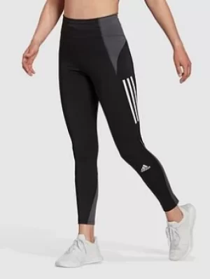 Image of Adidas Own The Run Block Leggings, Black Size XL Women