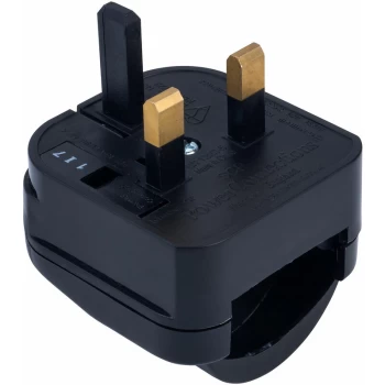 Image of SCP-BK-R-5A Black Schuko Plug Converter No Earth Returnable 5A - Power Connections