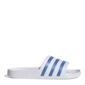 Image of adidas Adilette Aqua Slides Womens - Cloud White / Blue Fusion Met.