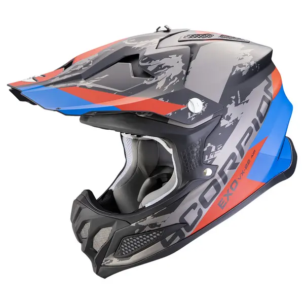 Image of Scorpion VX-22 Air CX Matt Black Blue Red Offroad Helmet Size XL