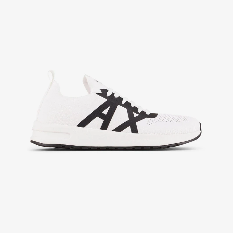 Image of Armani Exchange Trainers White Black male UK 5