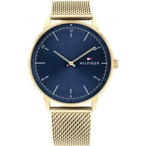 Image of Tommy Hilfiger 1791877 Mens Gold IP Mesh Bracelet Wristwatch