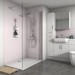 Image of Splashwall Matt Pale pink 2 sided Shower Panel kit (L)1200mm (W)1200mm (T)4mm