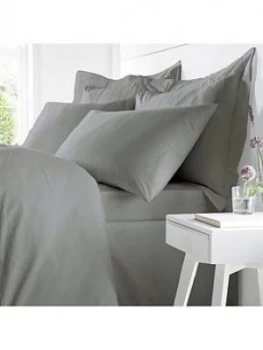 Image of Bianca Cottonsoft Bianca Egyptian Cotton Double Fitted Sheet In Charcoal