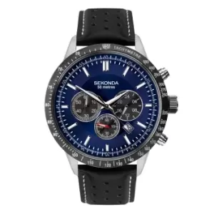 Image of Sekonda Chronograph Quartz Blue Dial Black Strap Mens Watch 1971