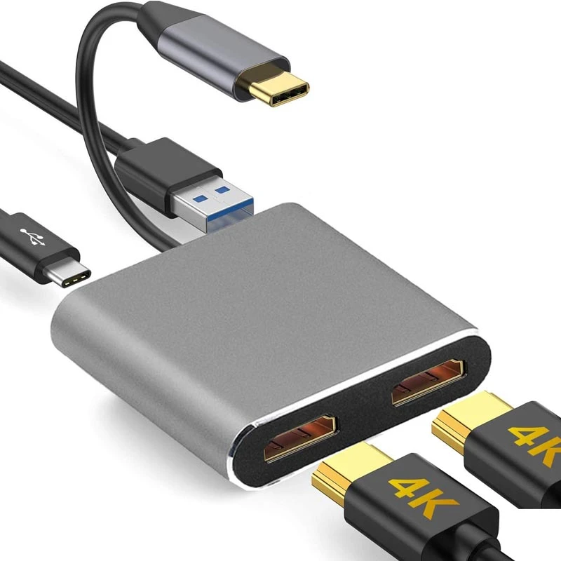 Image of FDL USB TYPE C TO DUAL HDMI 2.0 ADAPTOR + POWER & DATA M/F/F