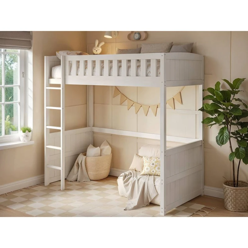 Image of Flair Bea Wooden High Sleeper in White Size: Single White Unisex Single