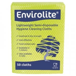 Image of Envirolite Lightweight 290x360mm Yellow All Purpose Cloths ELF1000S