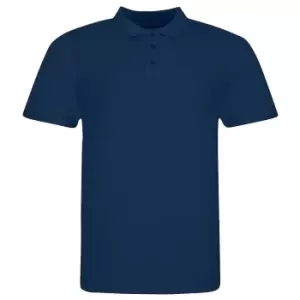 Image of Awdis Mens Piqu Cotton Short-Sleeved Polo Shirt (S) (Ink)