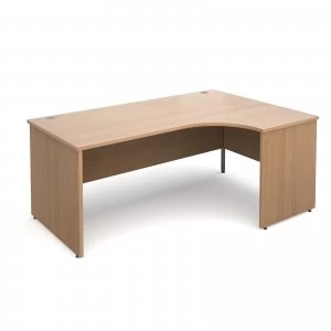 Image of Maestro 25 PL Right Hand Ergonomic Desk 1800mm - Beech Panel Leg desig