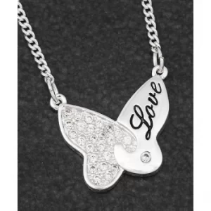 Image of Butterfly Jigsaw Silver Plated Necklace Love