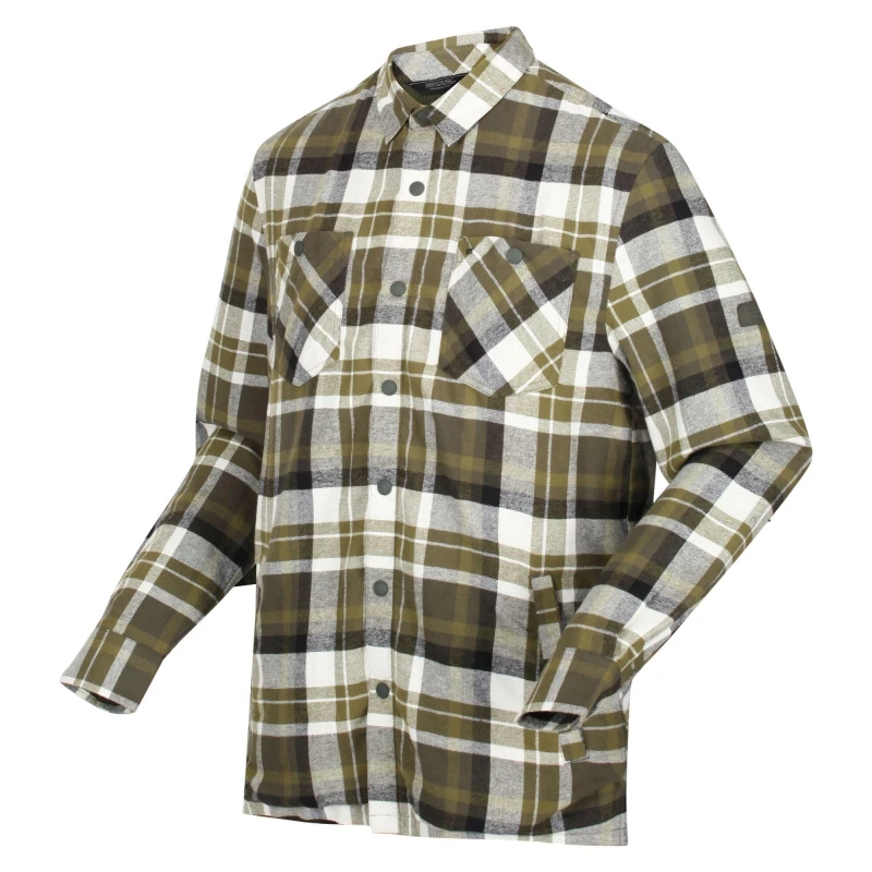 Image of Regatta Thamos Checked Shirt - Dark Khaki Check Dark Khaki Check 2XL