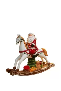 Image of Santa on Rocking Horse Ornament 26.5cm