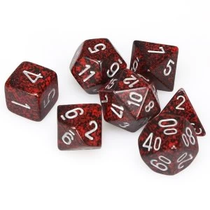 Image of Chessex Speckled Poly 7 Dice Set : Silver V