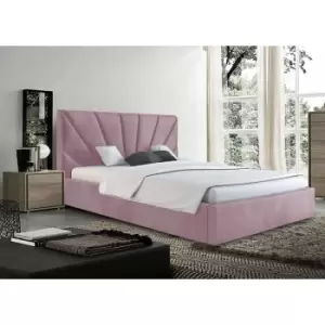 Image of Hamini Upholstered Beds - Plush Velvet, Single Size Frame, Pink - Pink