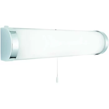 Image of Searchlight Poplar - Bathroom Over Mirror 2 Light Chrome with White Glass Diffuser IP44, E14
