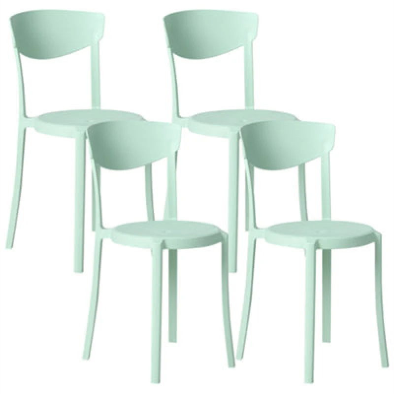 Image of Beliani Set Of 4 Garden Chairs Vieste Mint Green