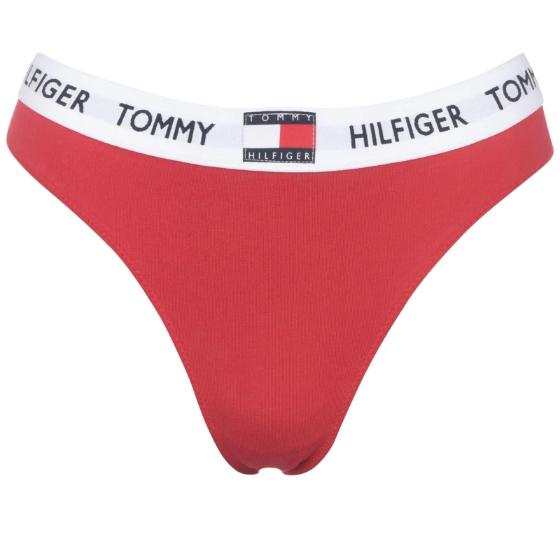 Image of Tommy Hilfiger 85 Cotton Thong - Red Red 12