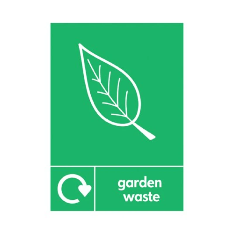 Image of A5 Sign Self Adhesive Garden Waste (Pack of 5) Y7321011