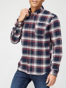 Image of Jack & Jones Flannel Check Shirt - Navy