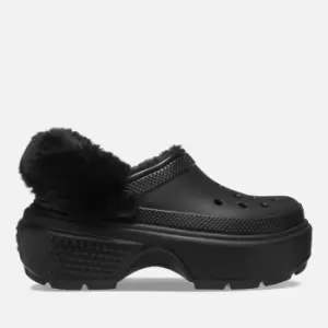 Image of Crocs Womens Stomp Lined Clogs - Black - M6W7