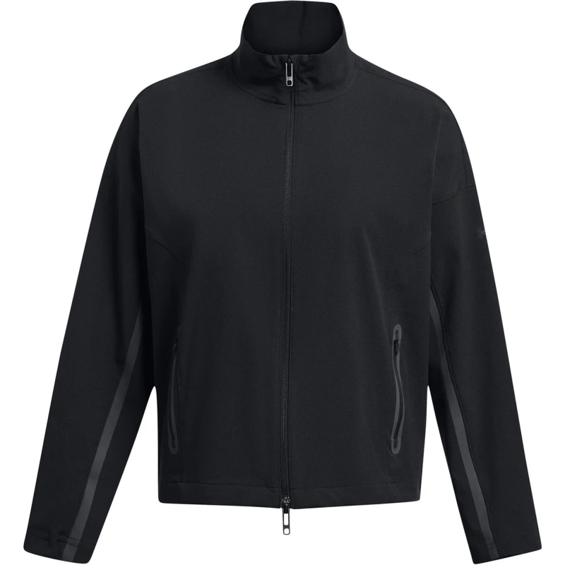 Image of Under Armour Womens Unstoppable Vented Tracksuit Top Black female 8 (XS)