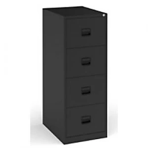 Image of Dams International Filing Cabinet with 4 Lockable Drawers DCF4K 470 x 622 x 1321mm Black